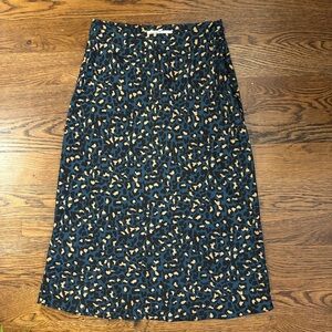 BCBGeneration Leopard Midi Skirt Size 2 Teal and Leopard Print 🐆